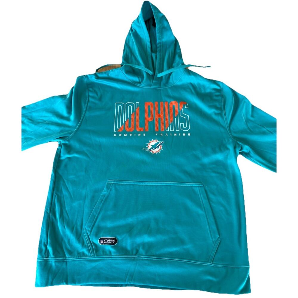 Miami Dolphins NFL Training Combine Authentic Pullover Hoodie Size XL EUC